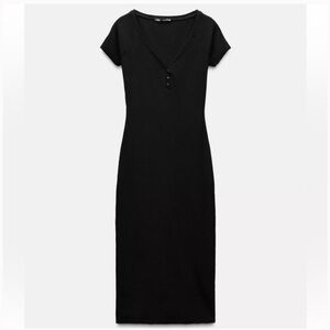 Zara ribbed Henley dress